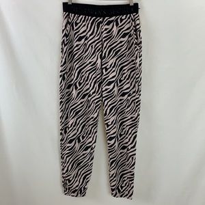 VICTORIA'S SECRET High-Waist Fleece Jogger Silver-Violet/Black Zebra Med NWT